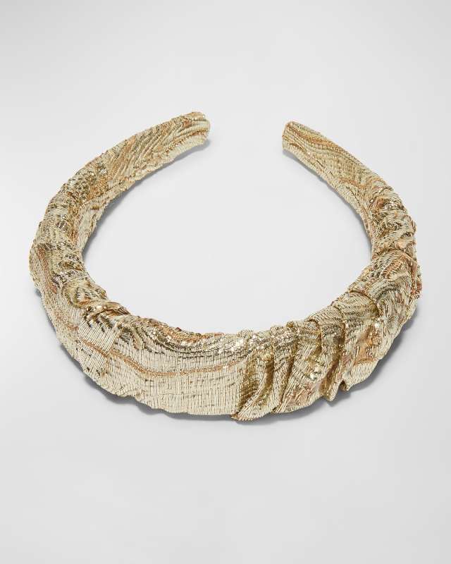Kelly Metallic Ruched Headband