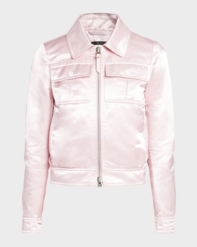 Ducesse Satin Zip Shirt Jacket