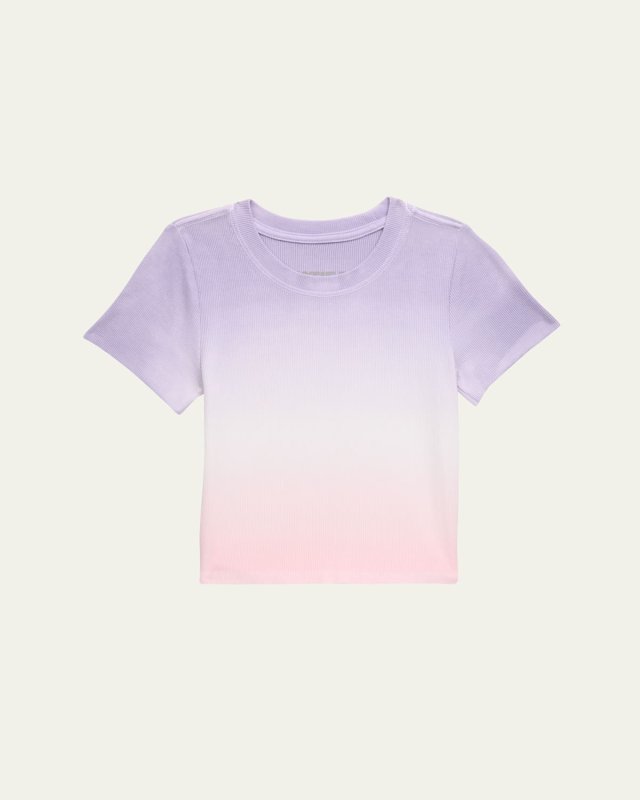 Girl's Tween Livi Dip Dye Ribbed T-Shirt, Size S-