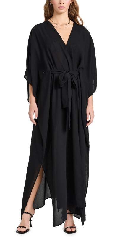 Good American Goddess Robe Black001