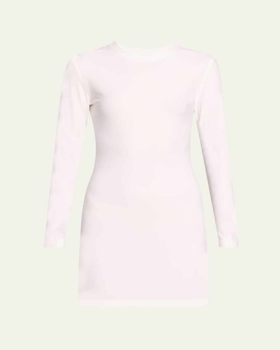 Long-Sleeve Crewneck Mini Dress