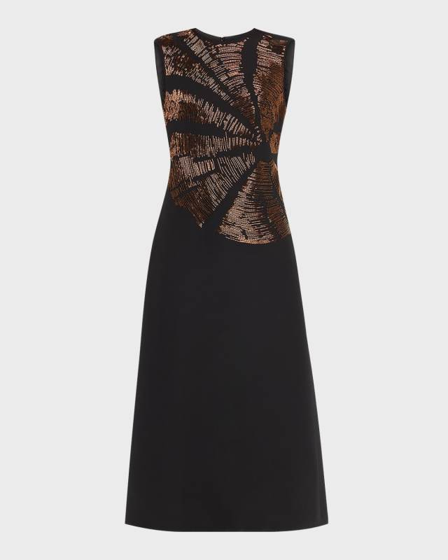 Sleeveless Beaded Midi Dress