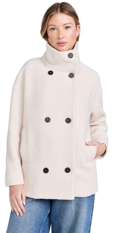 Harris Wharf London Cropped Funnel Jacket Ecru