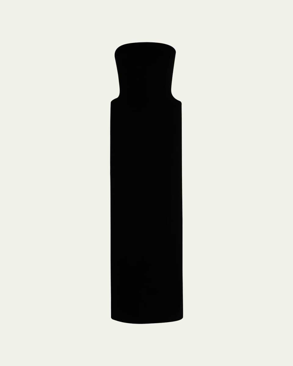 Velvet Bustier Padded Hip Column Gown