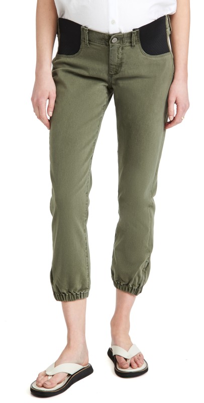 PAIGE Mayslie Maternity Joggers Vintage Ivy Green