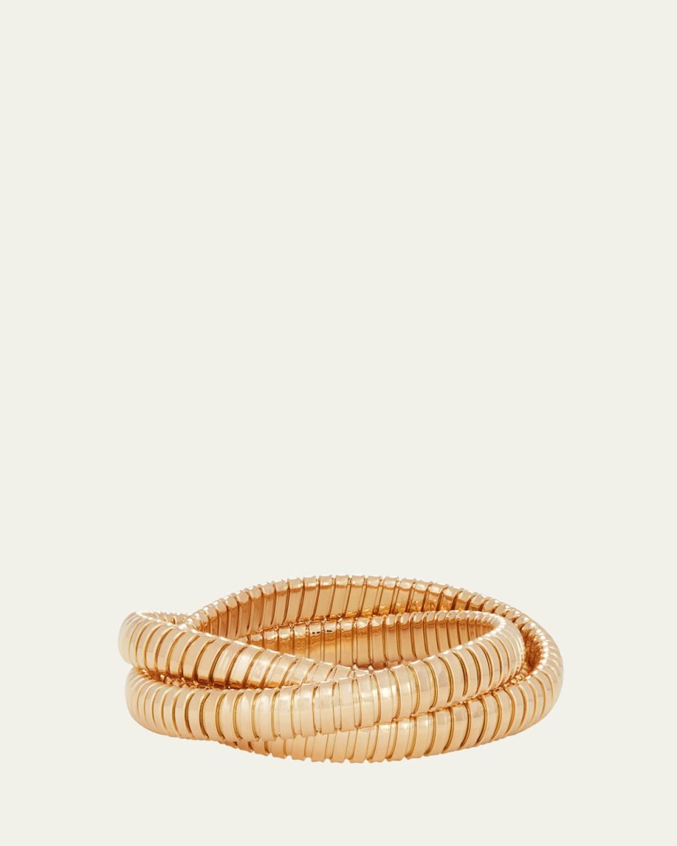 18K Yellow Gold 3 Band Rolling Bracelet, 9