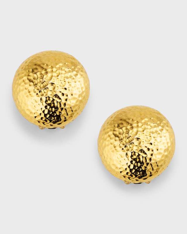 Hammered Clip-On Stud Earrings