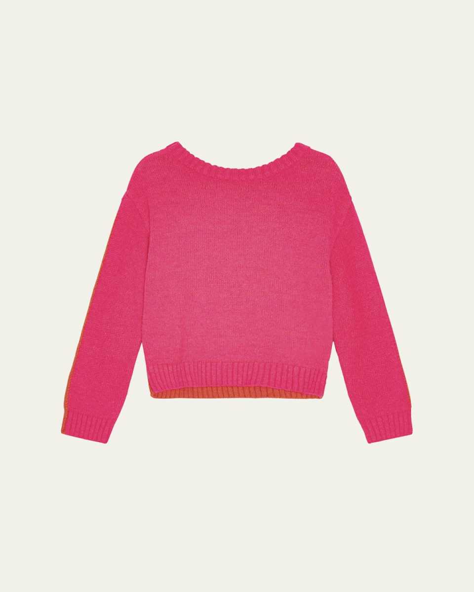 Girl's Giada Two-Toned Knitted Sweater, Size 3T