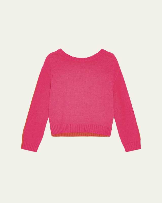 Girl's Giada Two-Toned Knitted Sweater, Size 3T