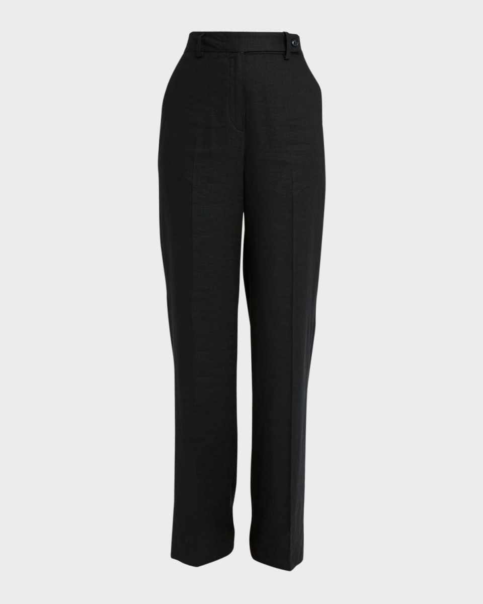 High-Rise Wide-Leg Linen Pants