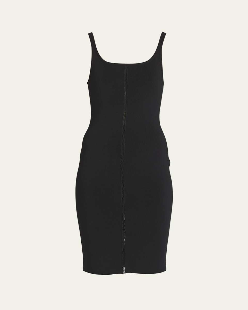 Ladder Stitch Knit Midi Dress