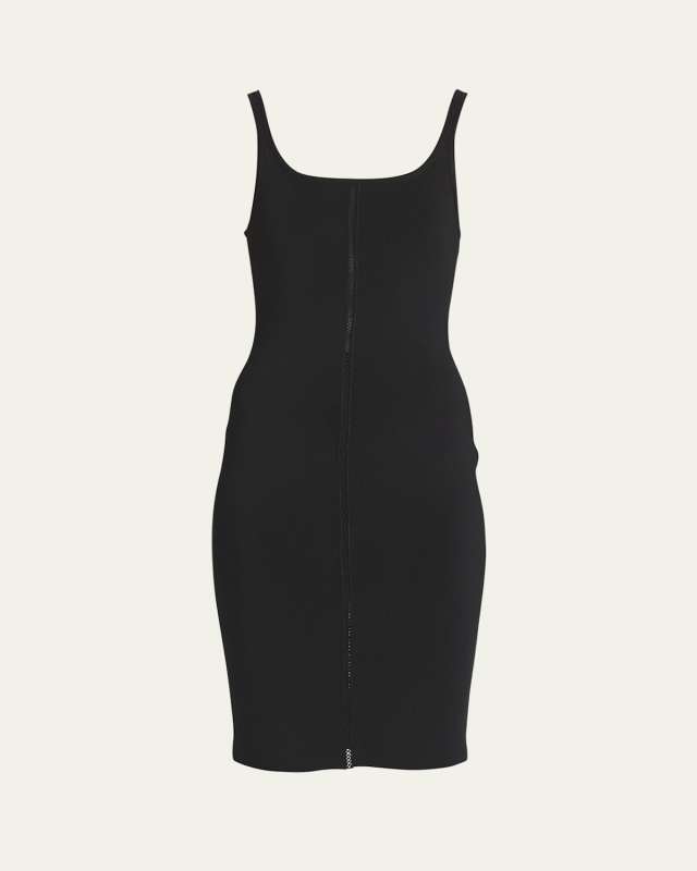 Ladder Stitch Knit Midi Dress