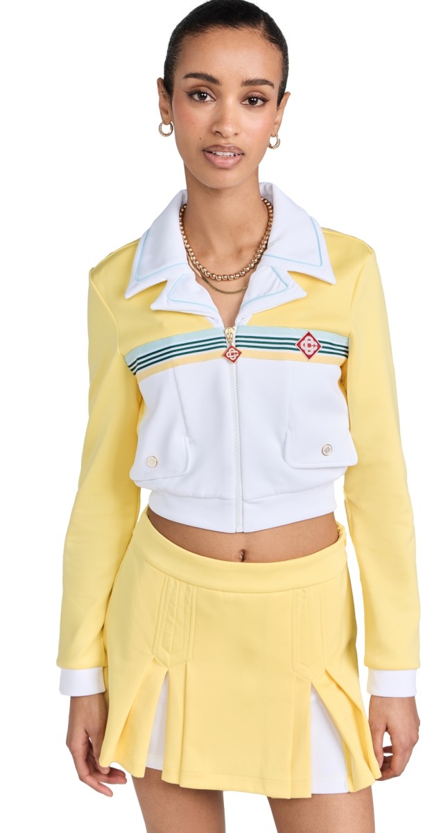 Casablanca Womens Lapel Track Jacket Yellow