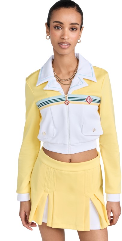 Casablanca Womens Lapel Track Jacket Yellow