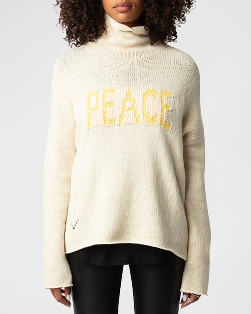 Almy Peace Intarsia Wool Turtleneck Sweater