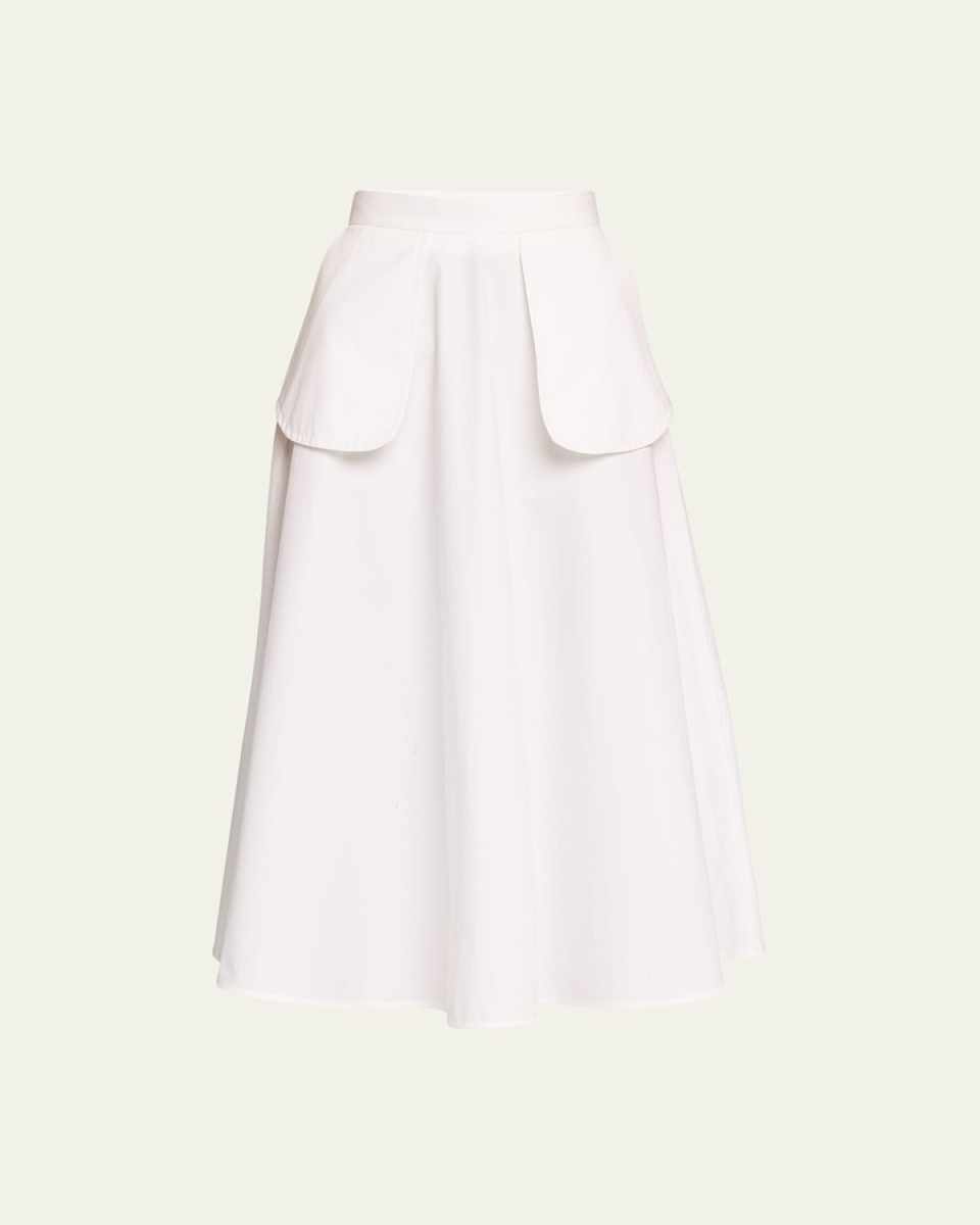 A-Line External Pocket Midi Skirt