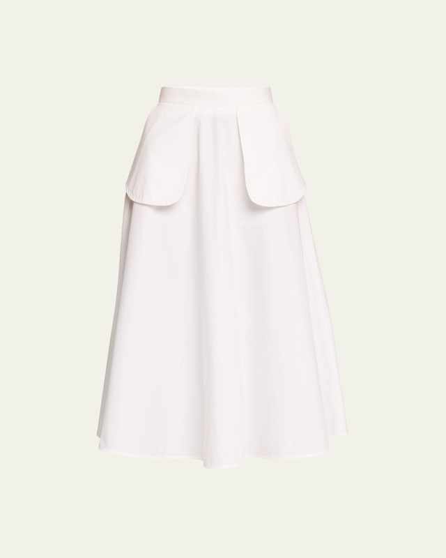 A-Line External Pocket Midi Skirt
