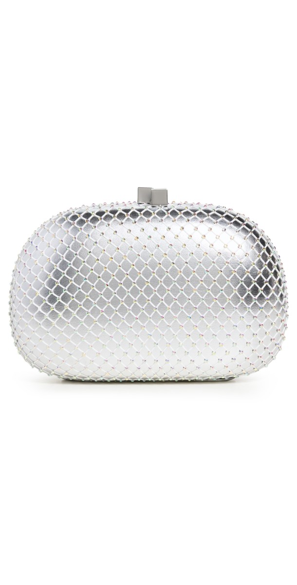 Serpui Hope Fishnet Hose Clutch Silver