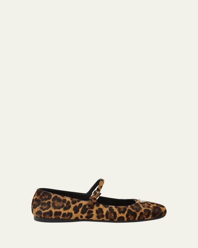 Leopard Mary Jane Ballerina Flats