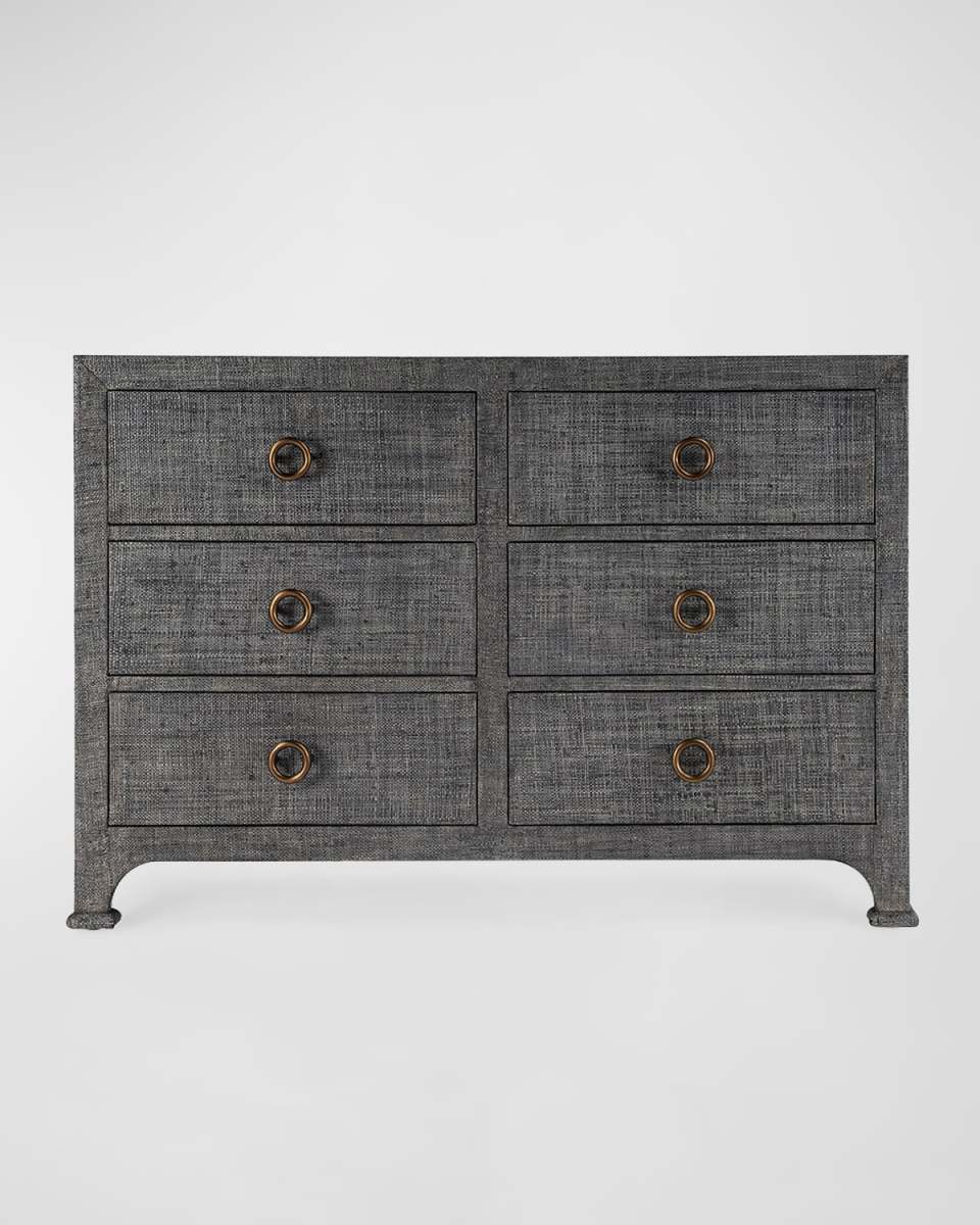 Camila Raffia Six-Drawer Dresser