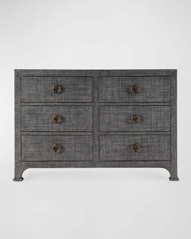 Camila Raffia Six-Drawer Dresser
