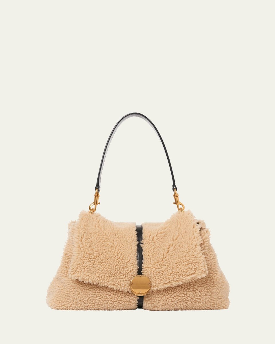 Penelope Flap Shoulder Bag in Sheep Shearling Fur