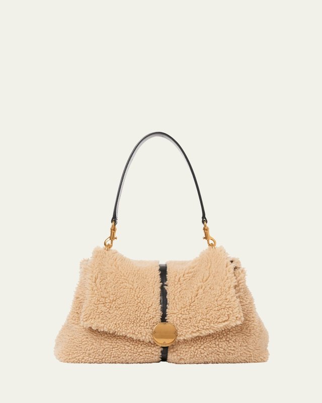 Penelope Flap Shoulder Bag in Sheep Shearling Fur