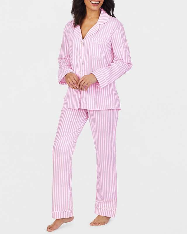 3D Striped Cotton Long-Sleeve Classic Pajama Set