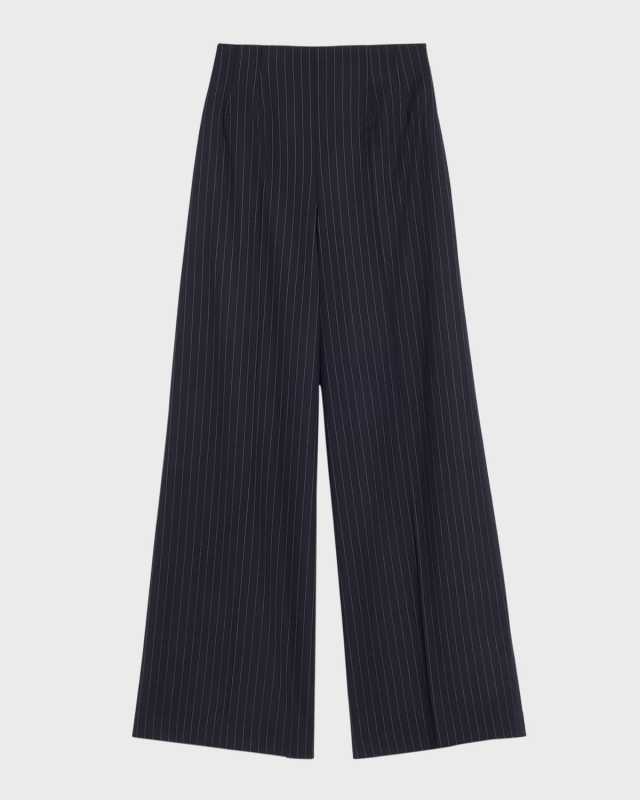 Pinstripe Tailoring Wide-Leg Pants
