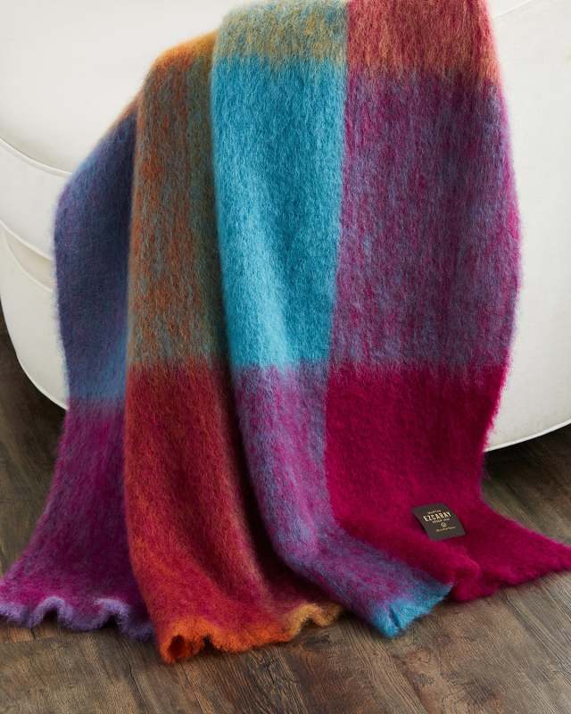 Ezcaray Mohair Cuadros Throw Blanket