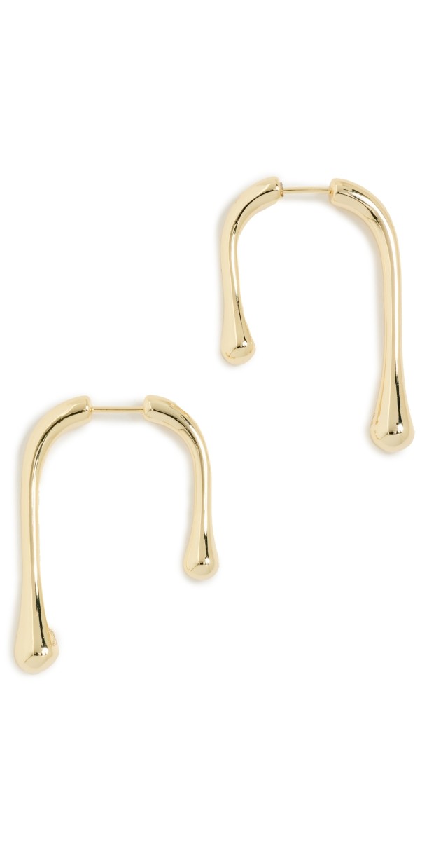 By Adina Eden Drooped Front Back Stud Earrings Gold