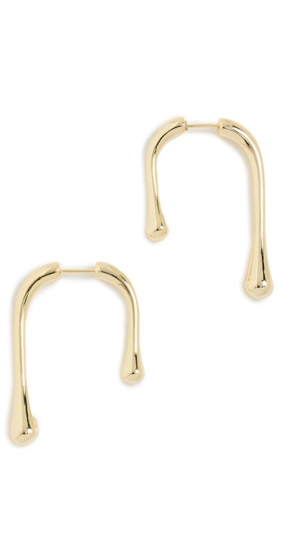 By Adina Eden Drooped Front Back Stud Earrings Gold