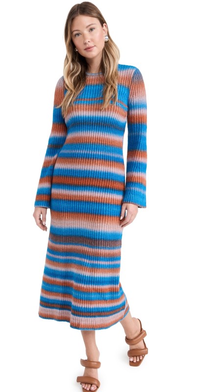 SIMONMILLER Axon Knit Dress Matisse Blue Multi