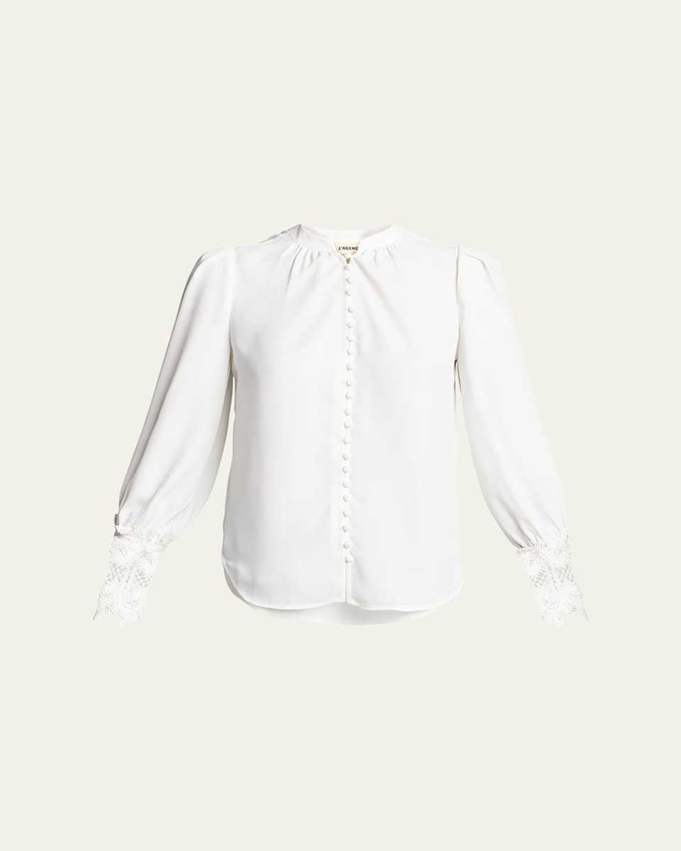 Ava Lace-Cuff Blous