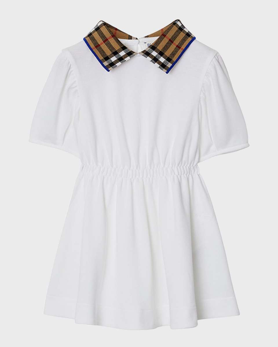 Girl's Alesea Check Rib Polo Dress, Size 6M-24M