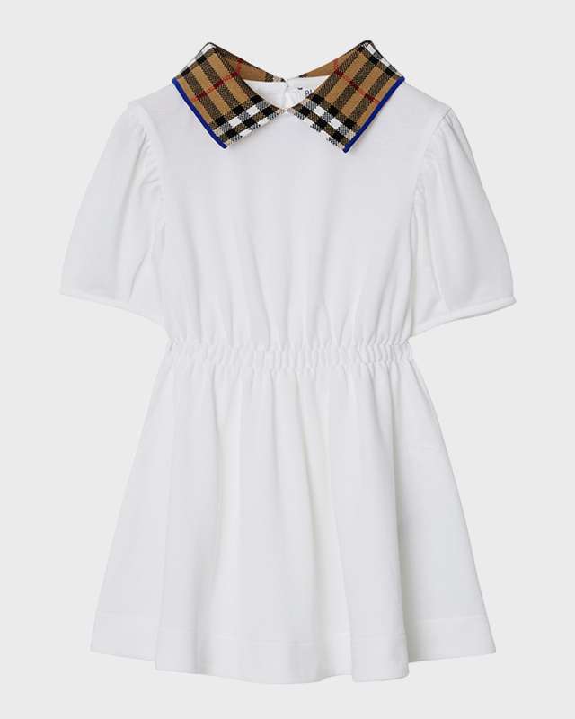 Girl's Alesea Check Rib Polo Dress, Size 6M-24M