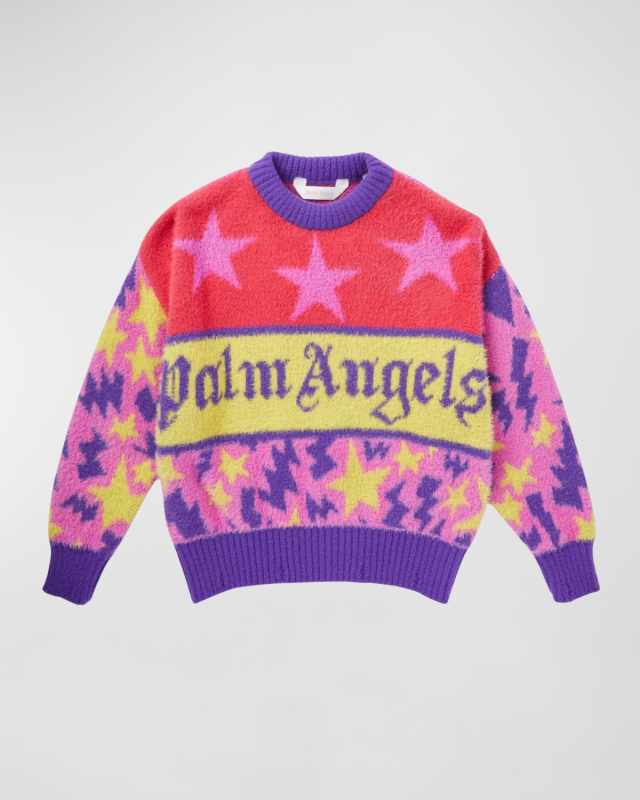 Girl's Logo Intarsia Knit Sweater, Size