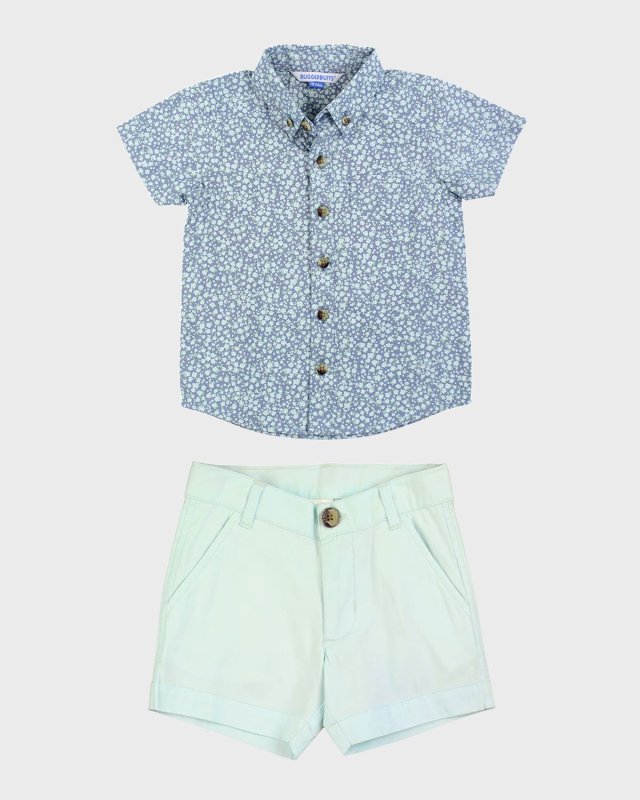 Boy's Summertime Shirt and Chino Shorts Set, Size 3M-