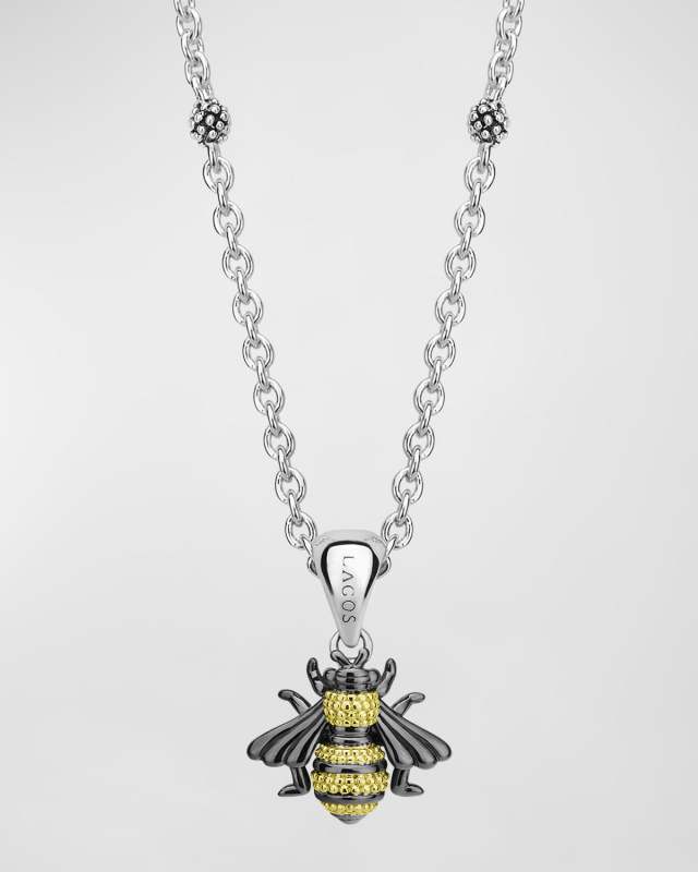 Rare Wonders Honeybee Pendant Necklace w/ 18k Gold