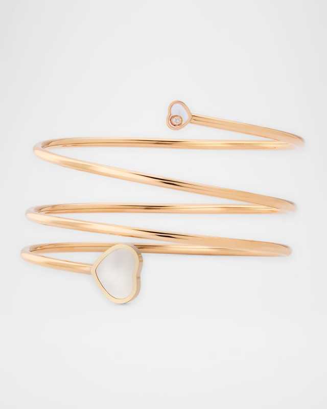 Happy Hearts 18K Rose Gold Mother-Of-Pearl & Diamond Bracelet