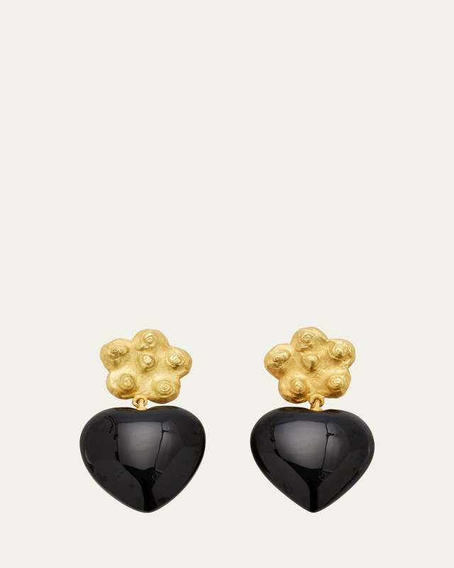 Dolce Vita Earrings with 18K Solid Yellow Gold and Black Spinels