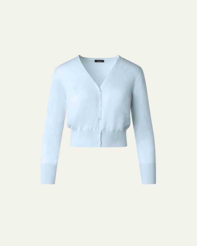 Sea Island Cotton Knit V-Neck Cardigan