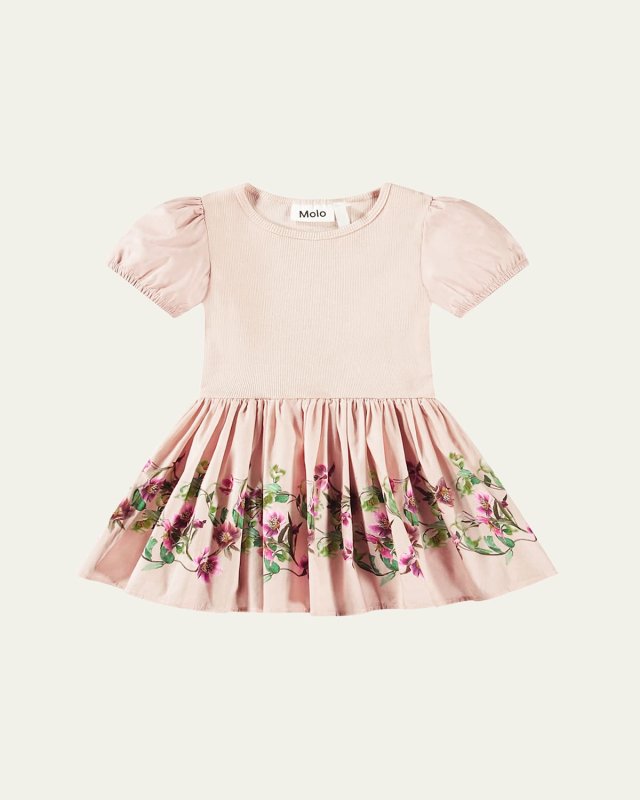 Girl's Caitlin Puff Sleeve Ribbed Dress, Size 6M-2