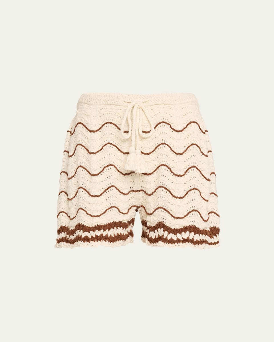 Aicha Drawstring Crochet Shorts