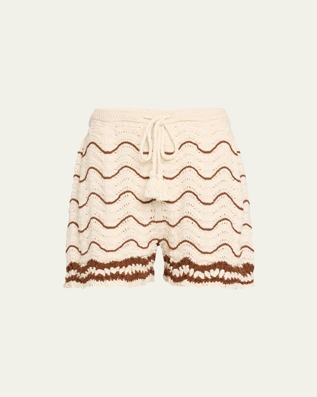 Aicha Drawstring Crochet Shorts