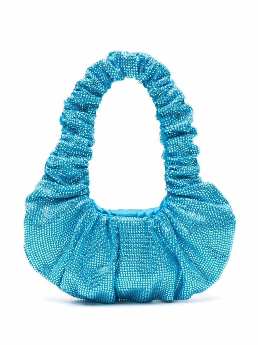 crystal-embellished ruched tote bag