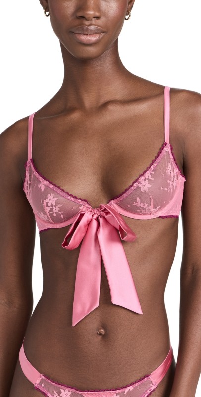Fleur du Mal Untie Me Demi Bra Pink Cadillac