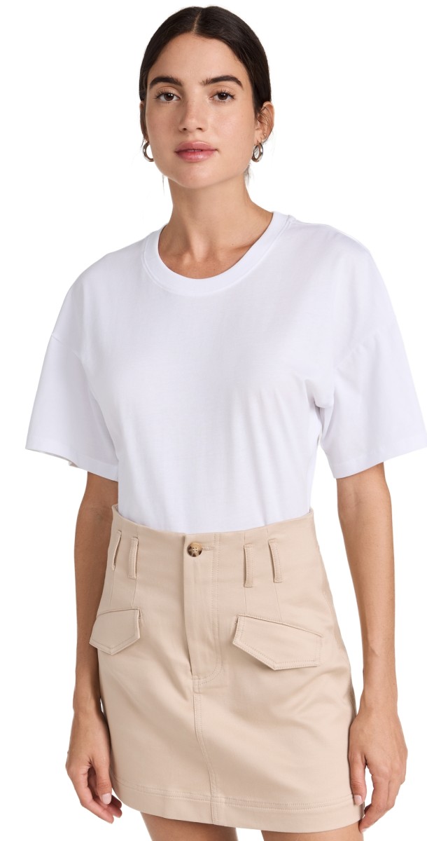 Pixie Market Petra Cinched Waist Tee White