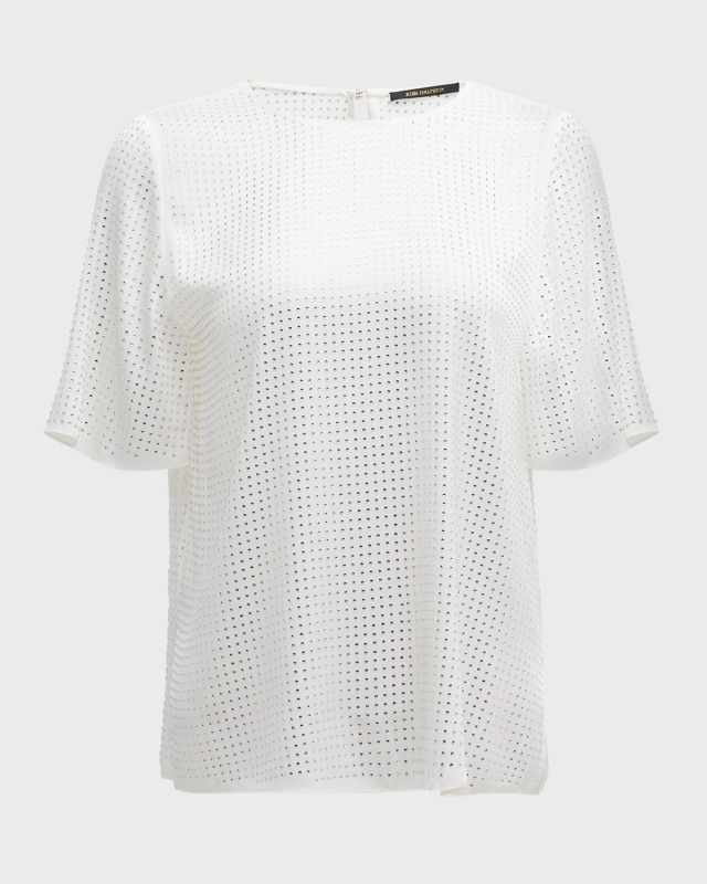 Nadia Crewneck Rhinestone Blouse