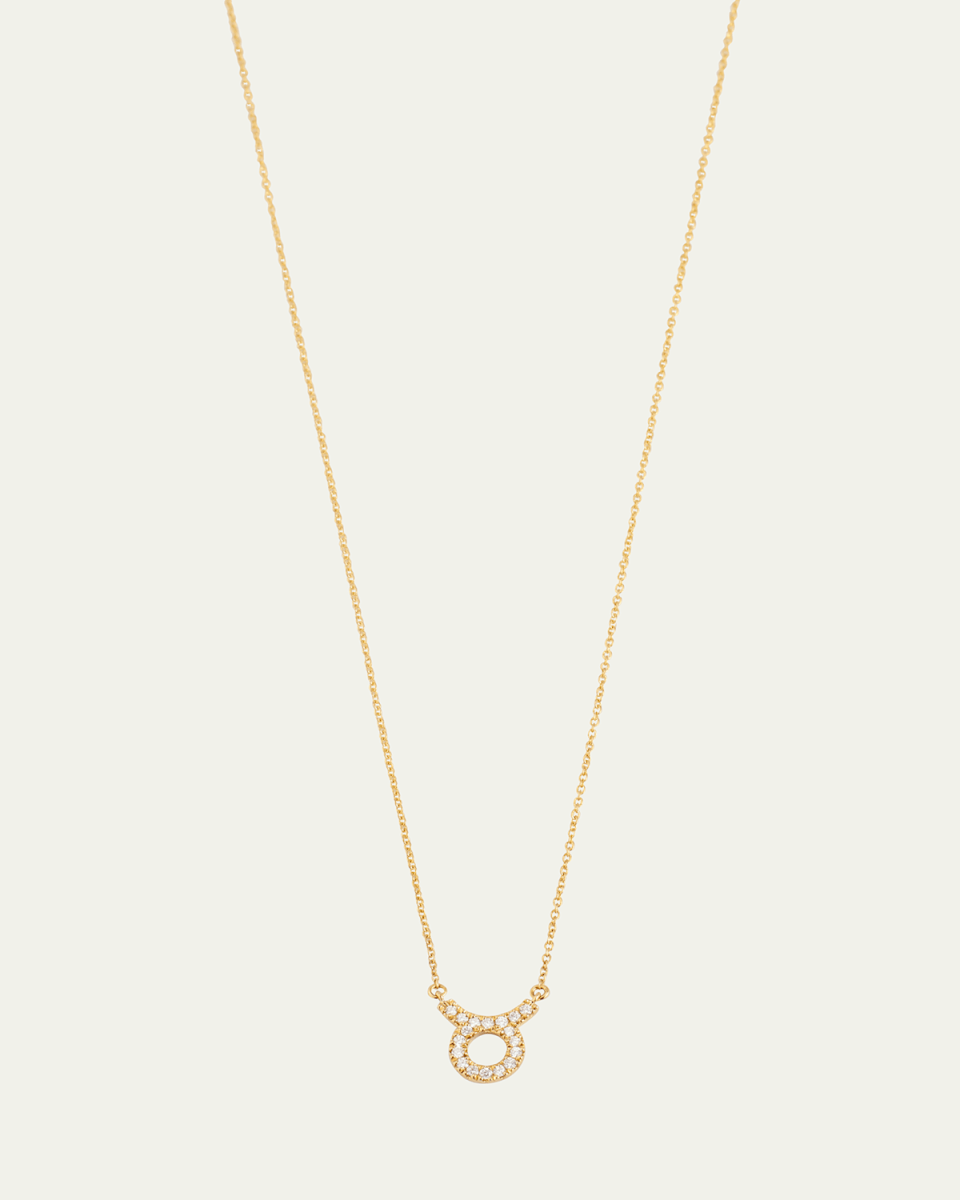 Star Sign Necklace, Taurus, in Yellow Gold and White Diamonds